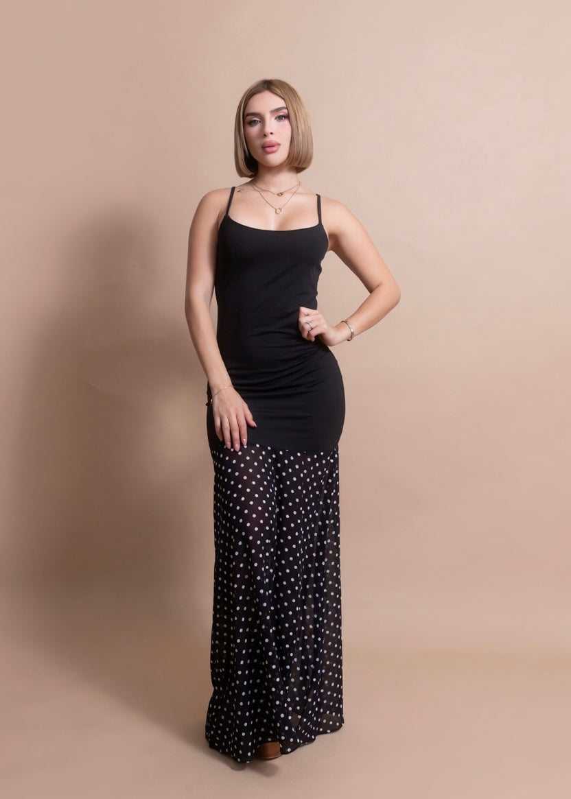 Polka long dress